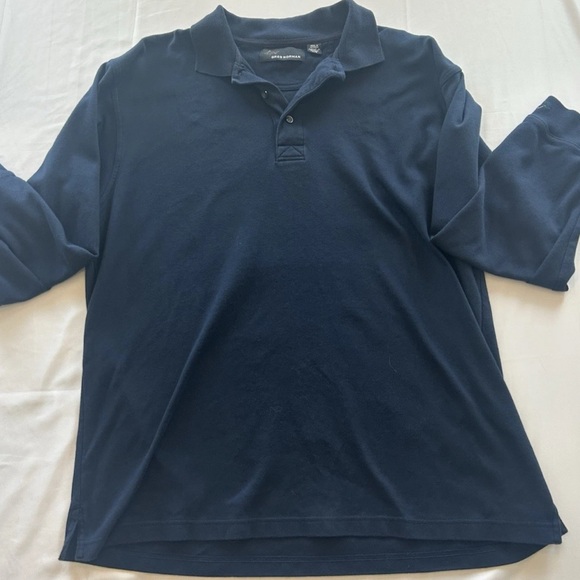 Men's Greg Norman Navy Blue Long Sleeve Collar‎ Shirt Size Large - Picture 1 of 7